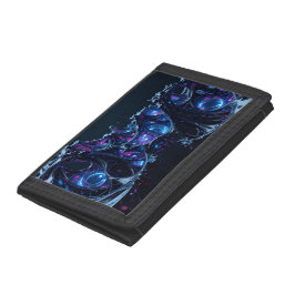 Neon Nexus: Interwoven Techno-Bio Struktur Tri-fold Geldbeutel