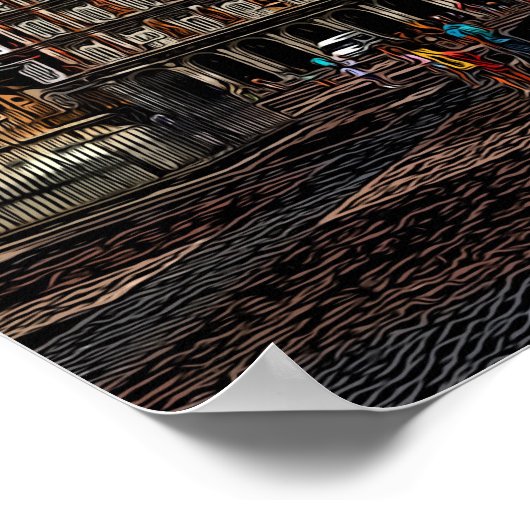 Neon Night Art von Madrid Poster (Ecke)