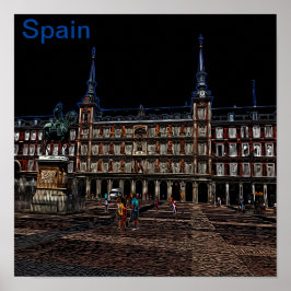 Neon Night Art von Madrid Poster