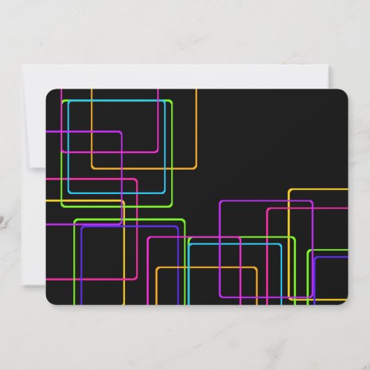 Neon Night Glow Bowling Birthday Einladung (Rückseite)