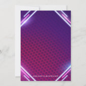 Neon Night Out Geburtstag Einladung (Rückseite)