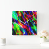 Neon Night Quadratische Wanduhr (Zuhause)