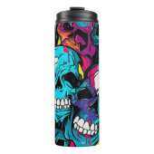Neon Night Skulls Thermosbecher (Vorderseite)