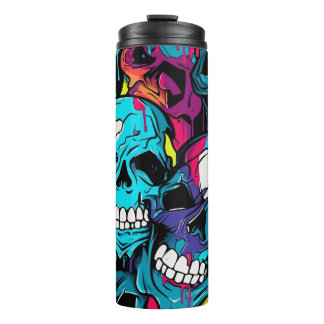 Neon Night Skulls Thermosbecher