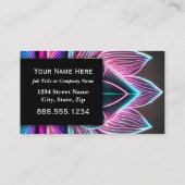 Neon Nightclub Lotus Blume Berufliche Führungskraf Visitenkarte (Rückseite)