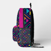 Neon Nights abstarct colourful geometrical Bedruckter Rucksack (Rechts)