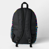 Neon Nights abstarct colourful geometrical Bedruckter Rucksack (Rückseite)
