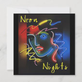 Neon Nights Einladung (Vorderseite)