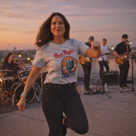 Neon Nights Loud Lives Rock – Vintage Americana T-Shirt