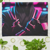 Neon Ninja Geschirrtuch (Gefaltet)