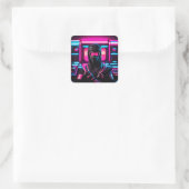 Neon Ninja Quadratischer Aufkleber (Tasche)
