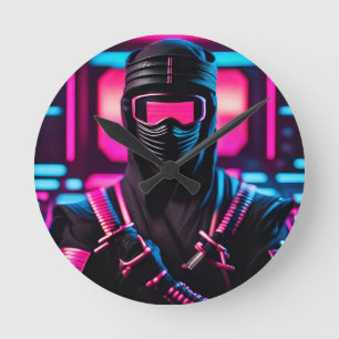 Neon Ninja Runde Wanduhr