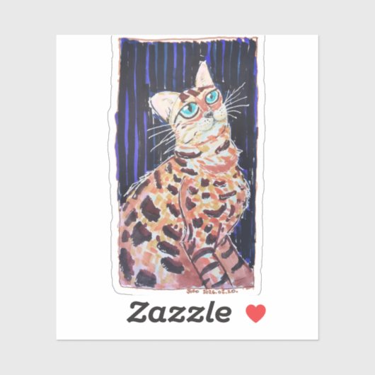 Neon Noir Bengal Cat Aufkleber (Blatt)