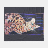 Neon Noir Bengal Cat Fleecedecke (Vorderseite (Horizontal))