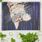 Neon Noir Bengal Cat Geschirrtuch (Gefaltet)