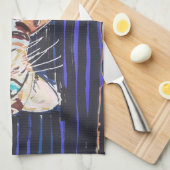 Neon Noir Bengal Cat Geschirrtuch (Viertel Falte)