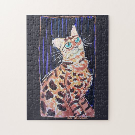 Neon Noir Bengal Cat Puzzle (Vertikal)