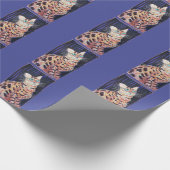 Neon-Noir-Bengalkatze Geschenkpapier (Ecke)