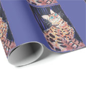 Neon-Noir-Bengalkatze Geschenkpapier (Rolleneckpunkt)