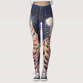 Neon-Noir-Bengalkatze Leggings