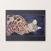 Neon Noir Bengalkatze Puzzle (Horizontal)