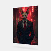Neon Noir Sphynx Cat in Mafia Style Acrylschild (Winkel)