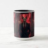 Neon Noir Sphynx Cat in Mafia Style Tasse (Zentrum)
