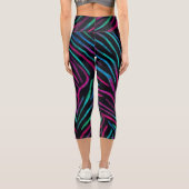 Neon Noir Zebra Pattern Capri Leggings (Rückseite)