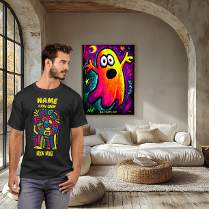 Neon Noise Lion – Abstrakter geometrischer Stamm T-Shirt