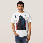 Neon Nomad - Cyber-Wüste Wanderer T-Shirt (Vorne ganz)