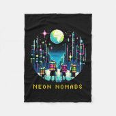Neon Nomads 8 bit - Cyberpunk City Adventure Fleecedecke (Vorderseite)
