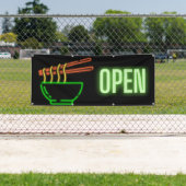 Neon Noodle Bowl Open Outdoor Banner (Insitu)