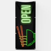 Neon Noodle Bowl Open Outdoor Banner (Vertikal)
