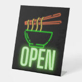 Neon Noodle Bowl Open Pedestal Schild (Vorderseite)