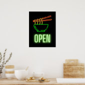 Neon Noodle Bowl Open Sign Poster (Küche)