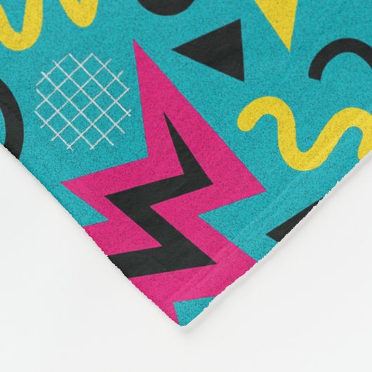 Neon Nostalgie: Ein kühner 90er-Remix Fleecedecke (Ecke)