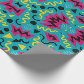 Neon Nostalgie: Ein kühner 90er-Remix Geschenkpapier (Ecke)