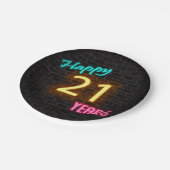 Neon Nr. 21, Schild an der Backsteinwand Pappteller (Schrägansicht)