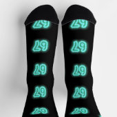 Neon Number 67 Socks, 6-7 Meme Gift, 6-7 Socks Socken (Oben)
