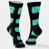 Neon Number 67 Socks, 6-7 Meme Gift, 6-7 Socks Socken (Gewinkelt)