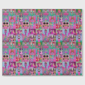 Neon Nutcracker Sugar Plum Fairy Wrapping Paper Geschenkpapier (Flach)