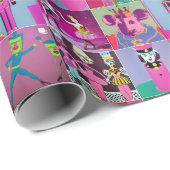 Neon Nutcracker Sugar Plum Fairy Wrapping Paper Geschenkpapier (Rolleneckpunkt)