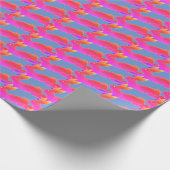 Neon Oaster Bunny Rabbit Pink Blau Einzigartig far Geschenkpapier (Ecke)
