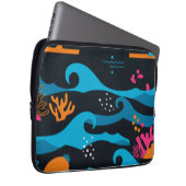 Neon Ocean Abstrakt Laptopschutzhülle (Vorne Rechts)