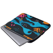 Neon Ocean Abstrakt Laptopschutzhülle (Vorne Knopf)