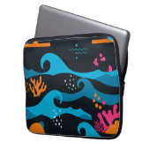 Neon Ocean Abstrakt Laptopschutzhülle (Vorderseite Links)