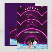 Neon Ocean Themed Brautparty Einladung (Vorne/Hinten)