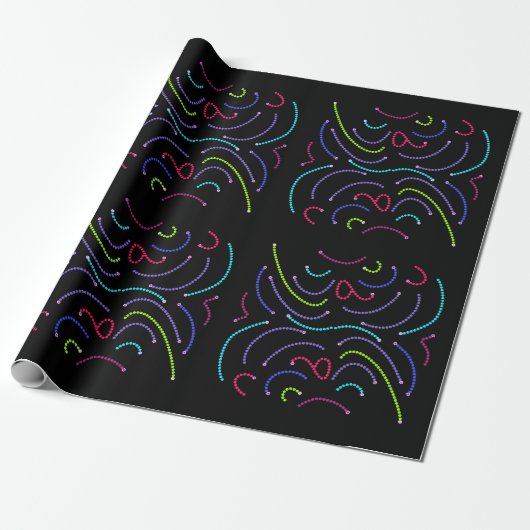 Neon Octagonal Bright Lights Pattern Geschenkpapier (Ungerollt)