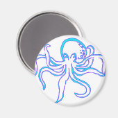 Neon Octopus Magnet (Vorderseite/Rückseite)