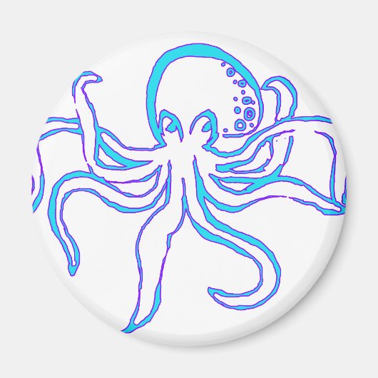 Neon Octopus Magnet (Vorne)